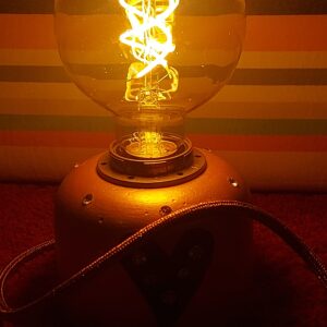 Lampada "Oro e Strass" con cuore nero
