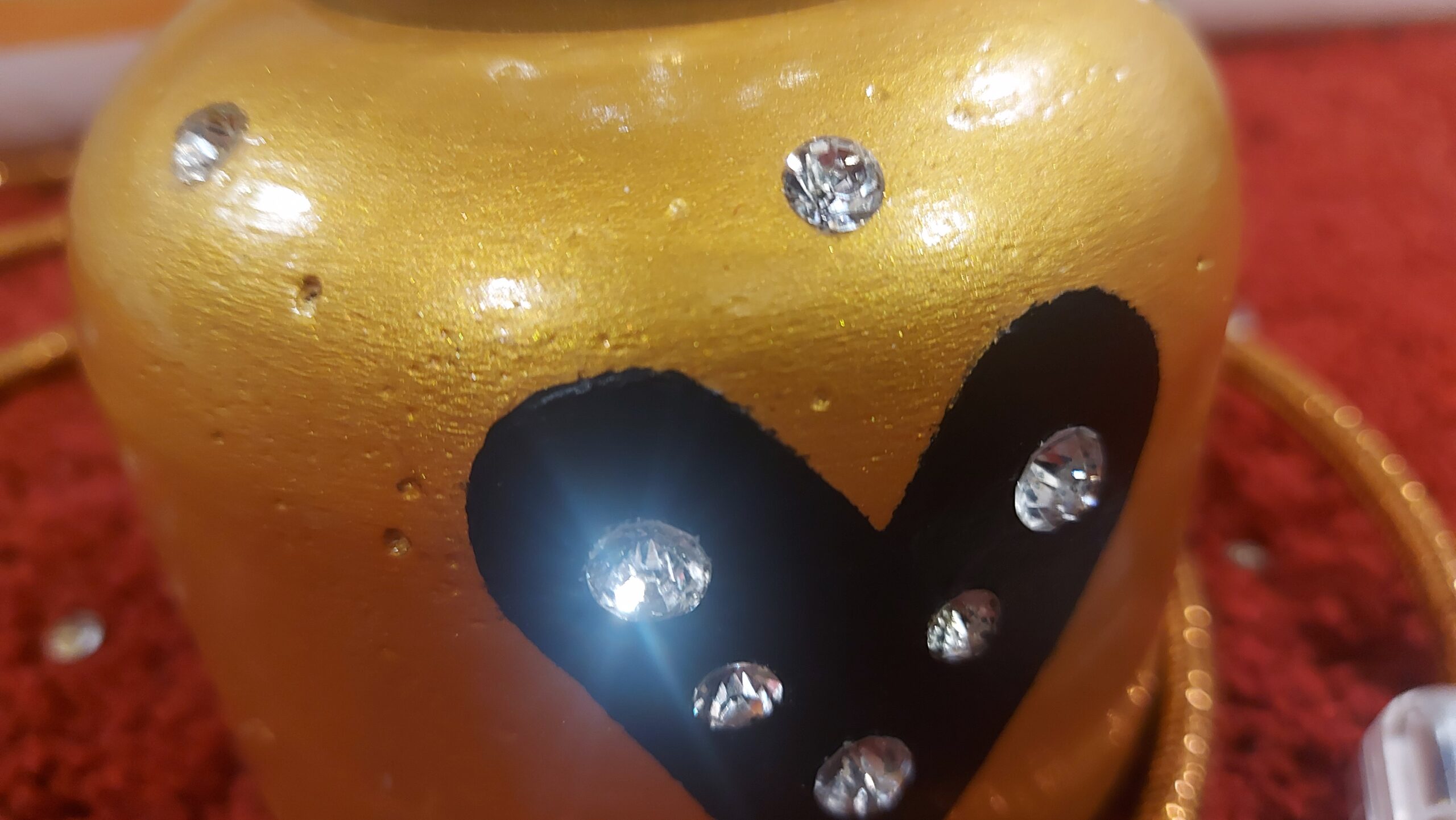 Lampada "Oro e Strass" con cuore nero - immagine 3